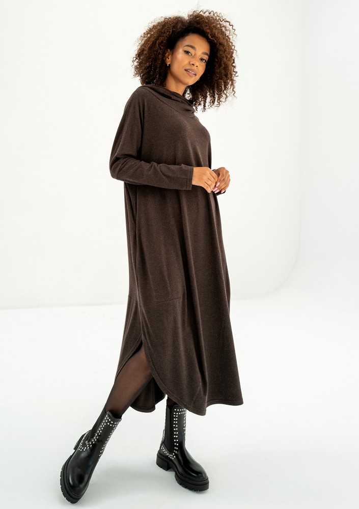 Enya - Brown loose midi dress