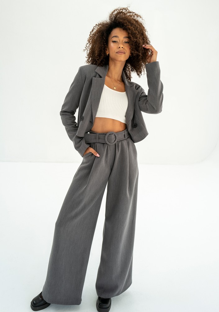 Shani - Wide grey trousers