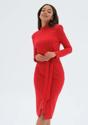 Lucia - Sukienka ołówkowa midi Czerwona
