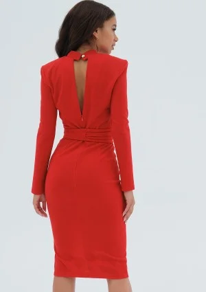 Lucia - Red midi dress