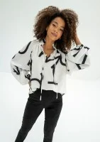 Noura - White MSQ printed shirt