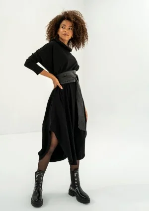 Enya - Black loose midi dress