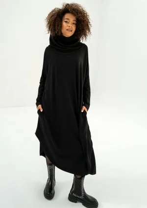 Enya - Black loose midi dress
