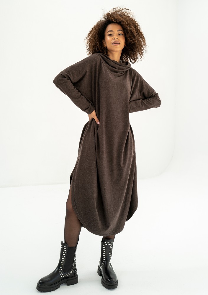 Enya - Brown loose midi dress