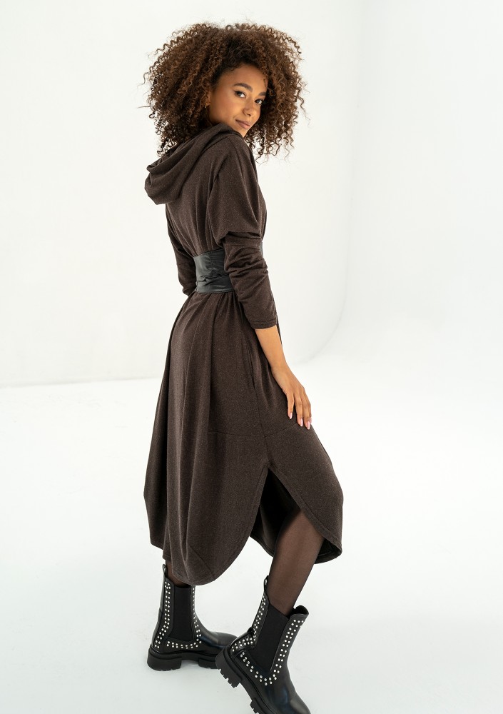 Enya - Brown loose midi dress