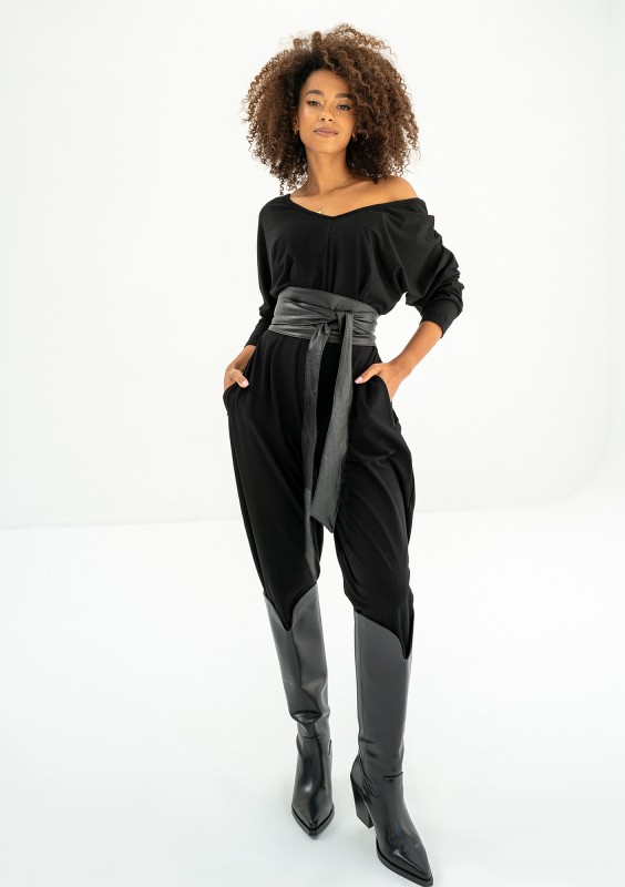 Tansy - Black loose jumpsuit