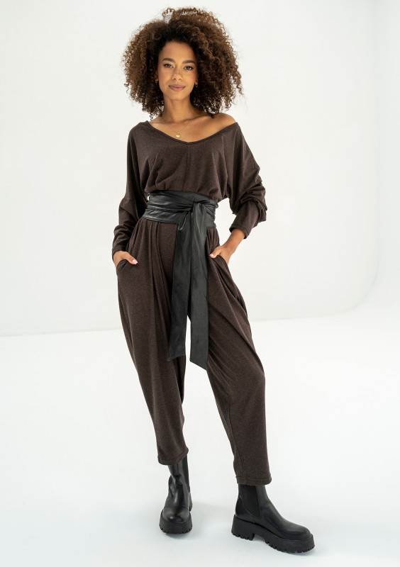 Tansy - Brown loose jumpsuit