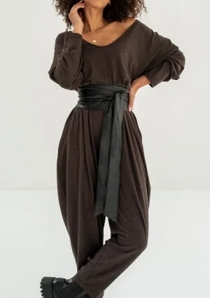 Tansy - Brown loose jumpsuit