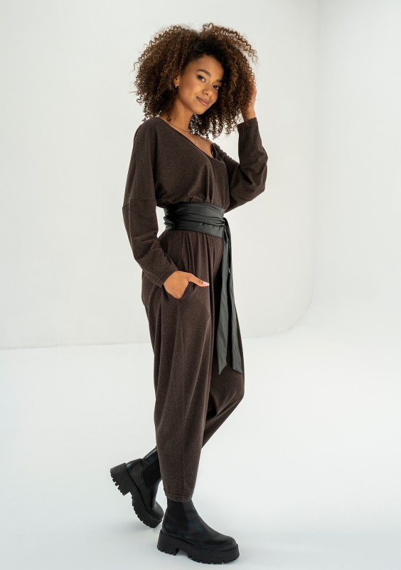Tansy - Brown loose jumpsuit