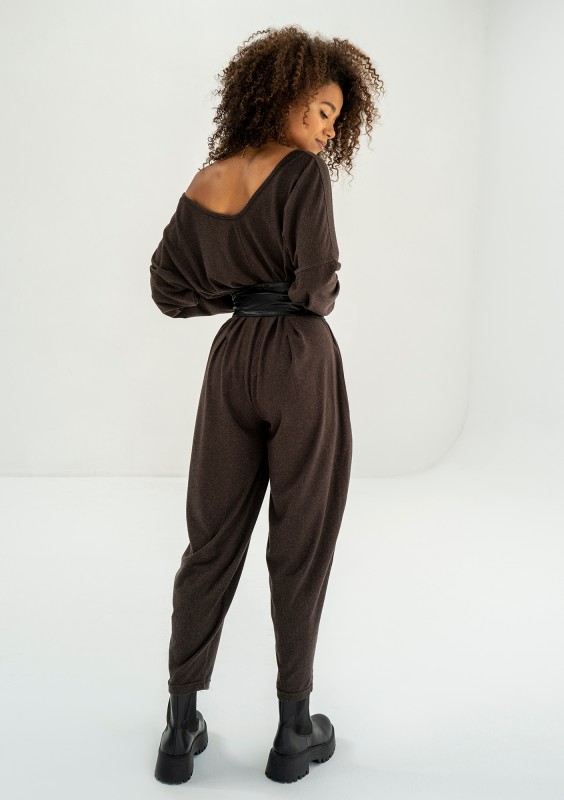 Tansy - Brown loose jumpsuit