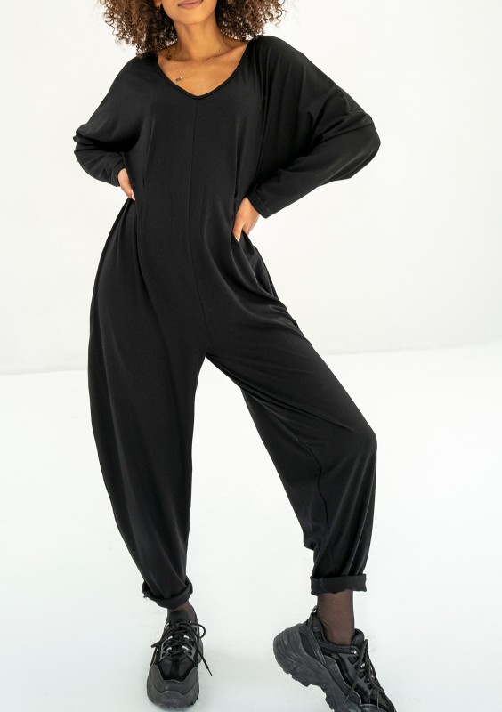 Tansy - Black loose jumpsuit