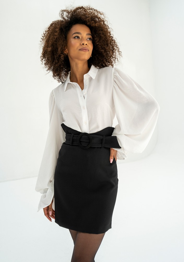 Rene - Elegant wide-sleeved ecru shirt