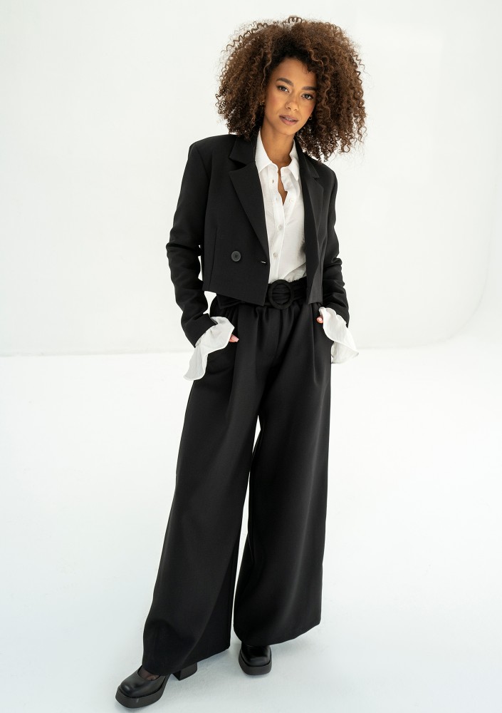 Shani - Wide black trousers