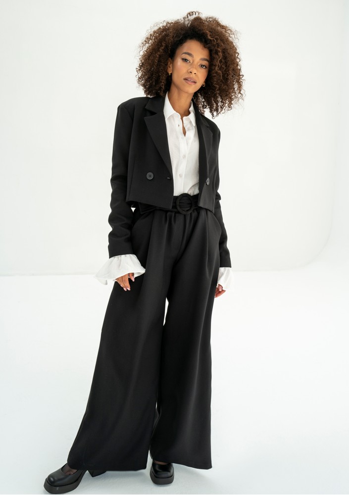 Shani - Wide black trousers