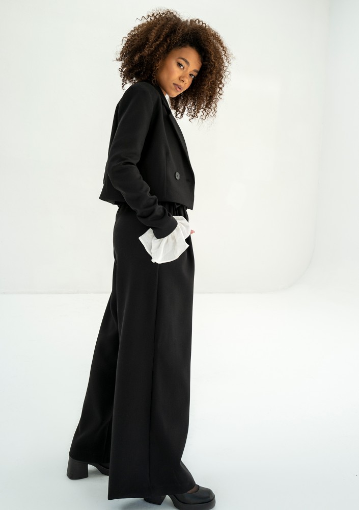Shani - Wide black trousers