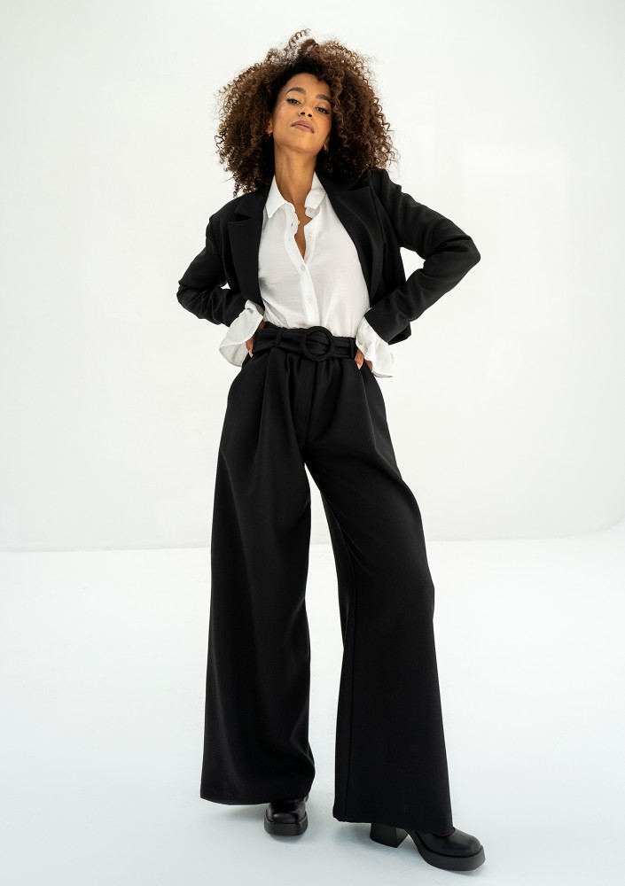 Shani - Wide black trousers