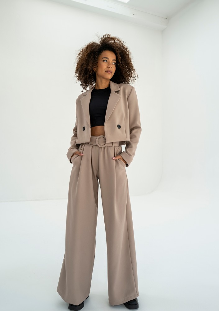 Shani - Wide beige trousers