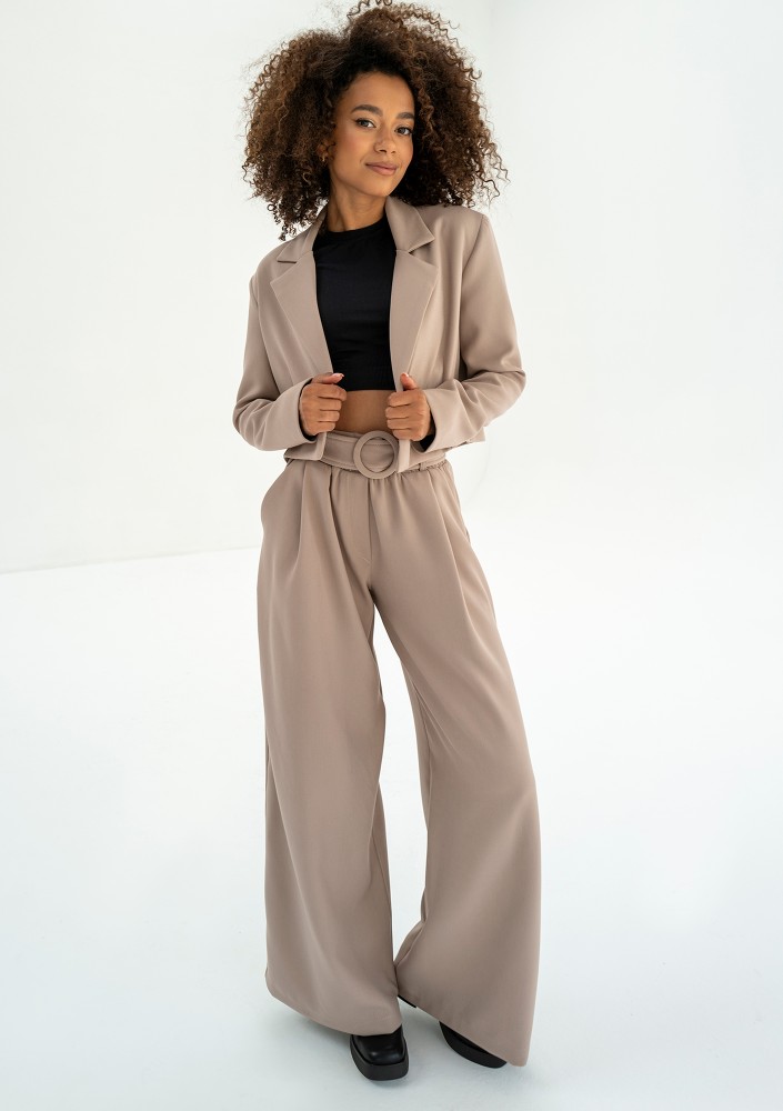 Shani - Wide beige trousers
