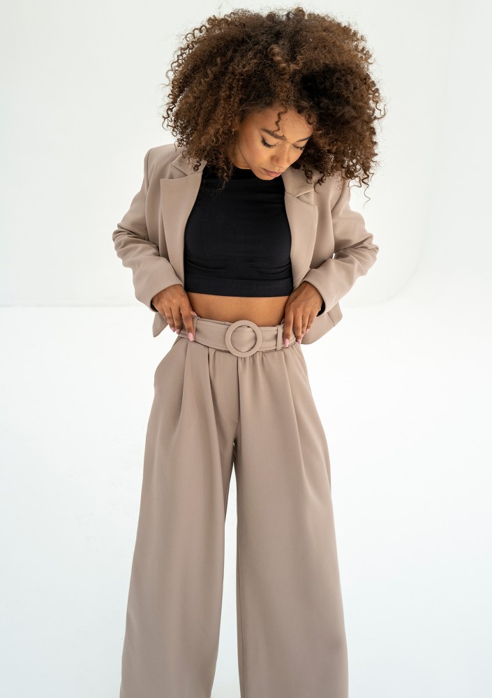 Shani - Wide beige trousers