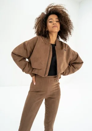 Ruby - Rozpinana bluza z imitacji zamszu Brązowa