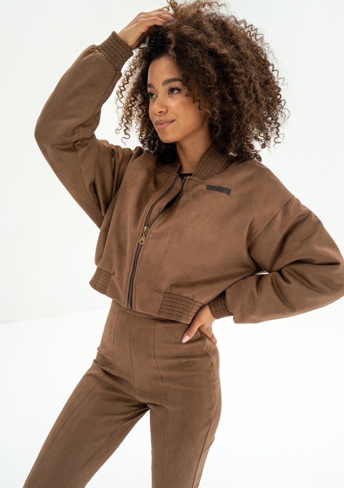 Ruby - Rozpinana bluza z imitacji zamszu Brązowa