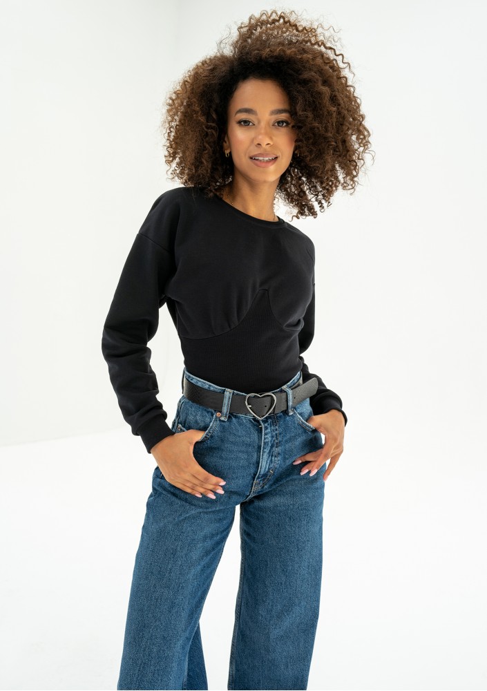 Funky - Short black sweatshirt