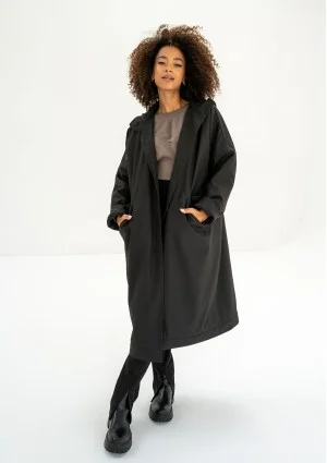 Cami - Black waterproof oversized coat