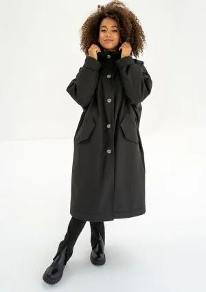 Cami - Black waterproof oversized coat