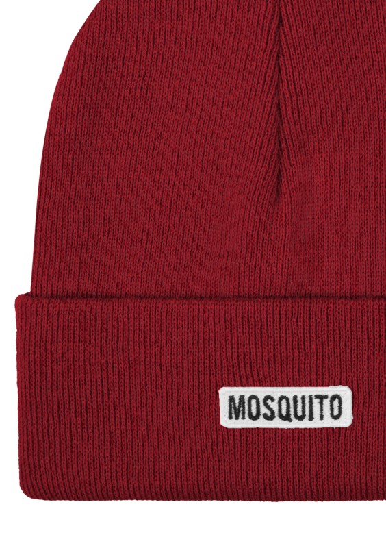 Buff - Cherry red knitted beanie