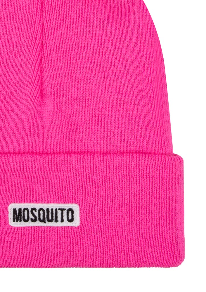 Buff - Neon fuchsia pink knitted beanie