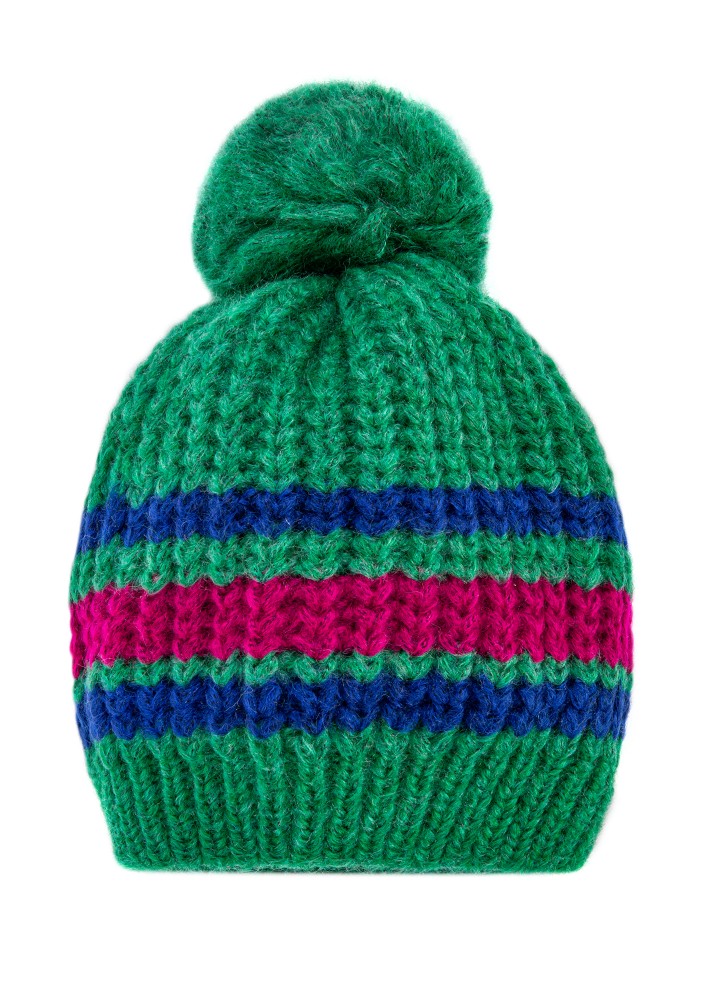 Naluu - Green striped winter hat