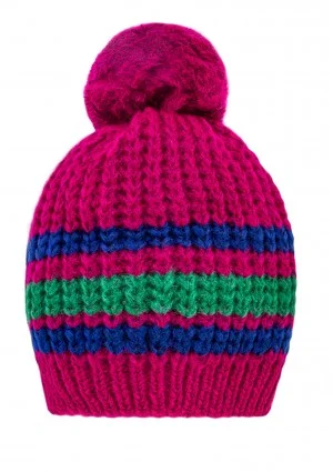 Naluu - Fuxia pink striped winter hat