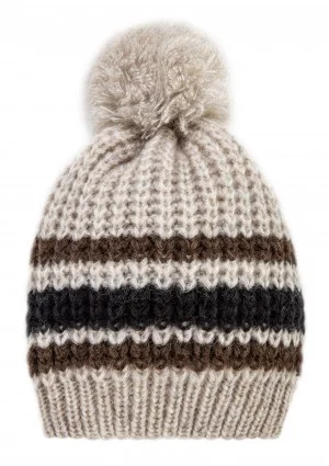 Naluu - Beige striped winter hat