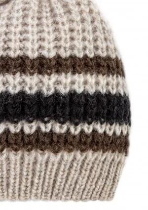 Naluu - Beige striped winter hat