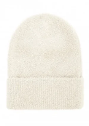 Fluffy - Ecru winter beanie