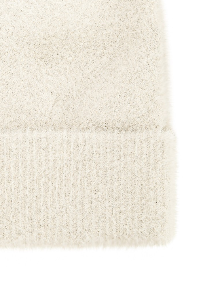 Fluffy - Ecru winter beanie