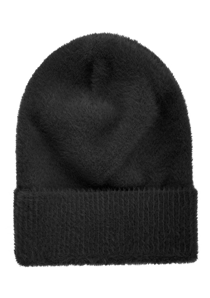 Fluffy - Czapka zimowa beanie Czarna