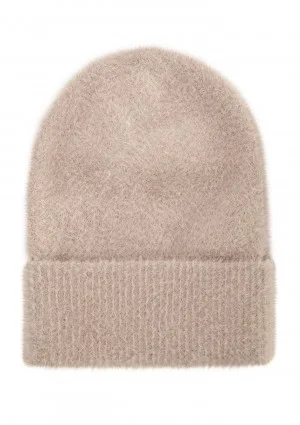 Fluffy - Beige winter beanie