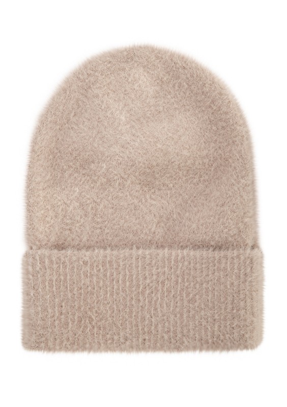 Fluffy - Czapka zimowa beanie Beżowa