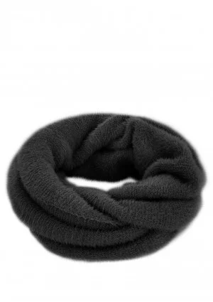 Fluffy - Black winter infinity scarf