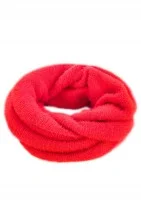 Fluffy - Red winter infinity scarf