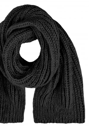 Naluu - Czarny szalik damski zimowy
