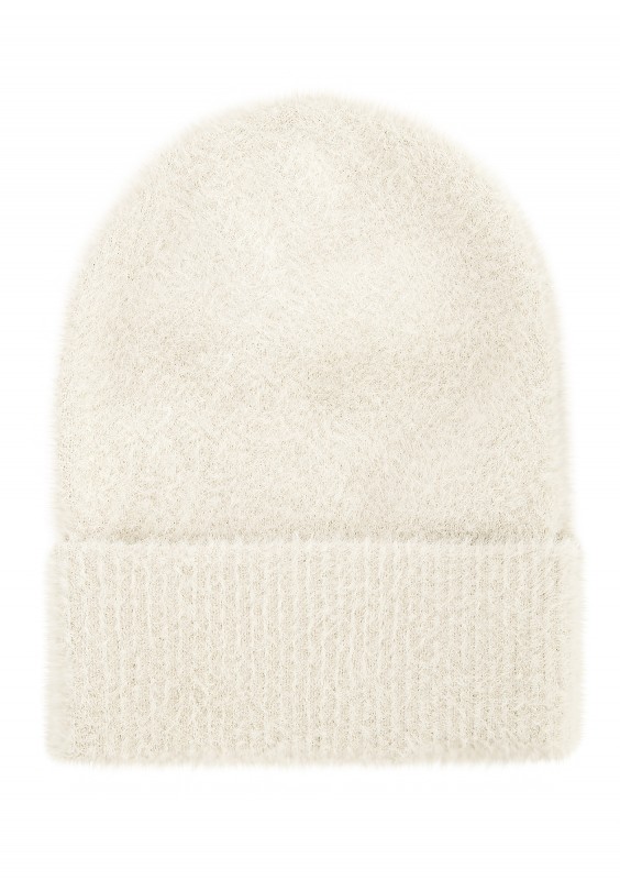 Fluffy - Czapka zimowa beanie Ecru