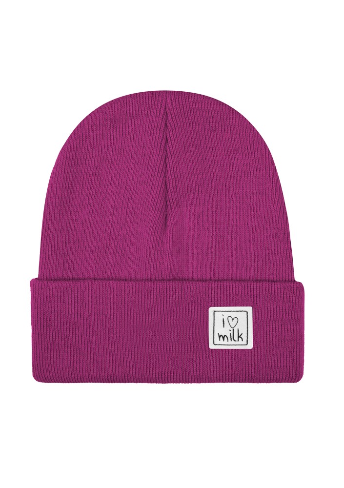 Winter blueberry pink kids beanie