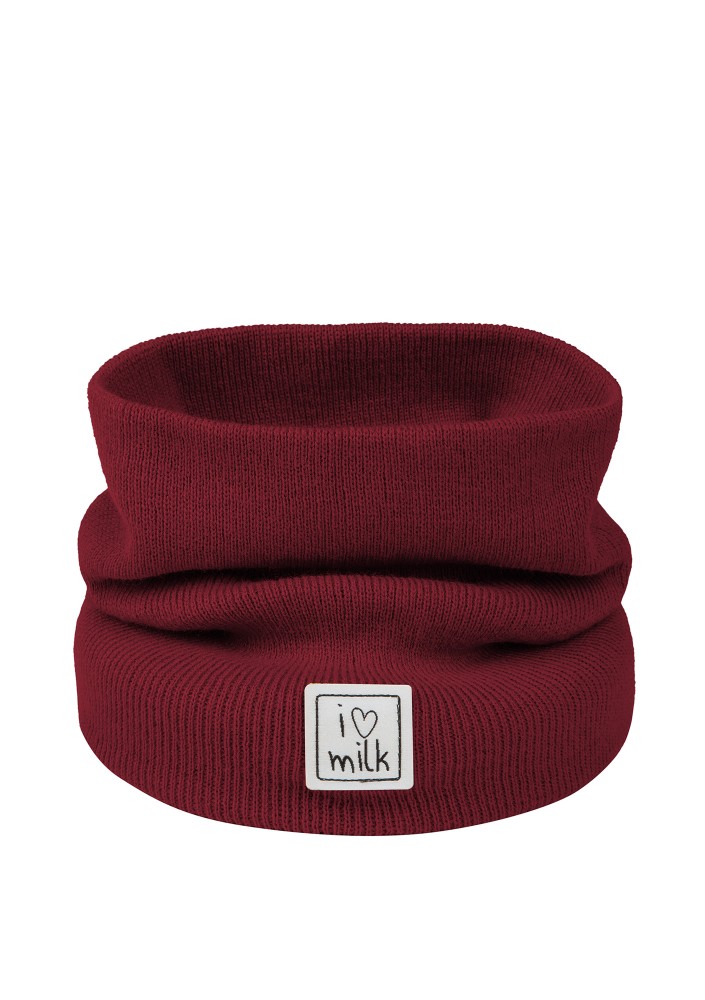 Kids cherry red knitted snood