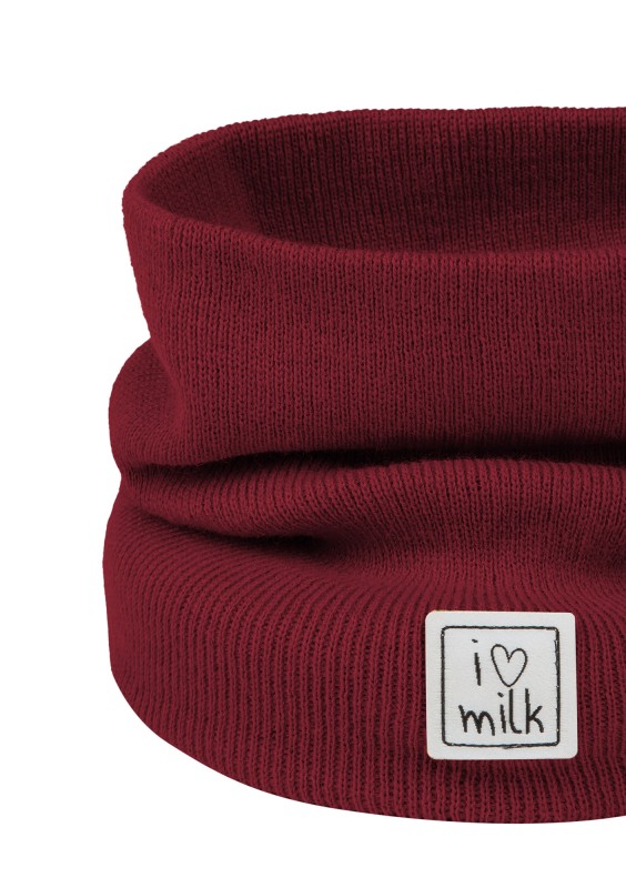 Kids cherry red knitted snood