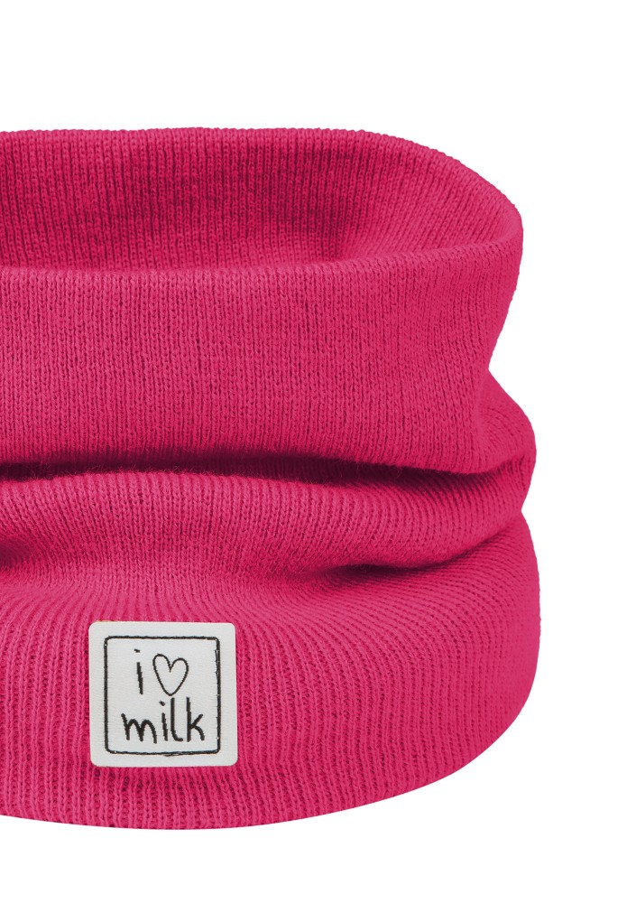 Kids raspberry pink knitted snood