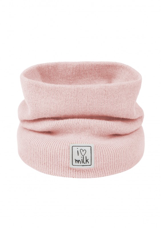 Kids powder pink knitted snood