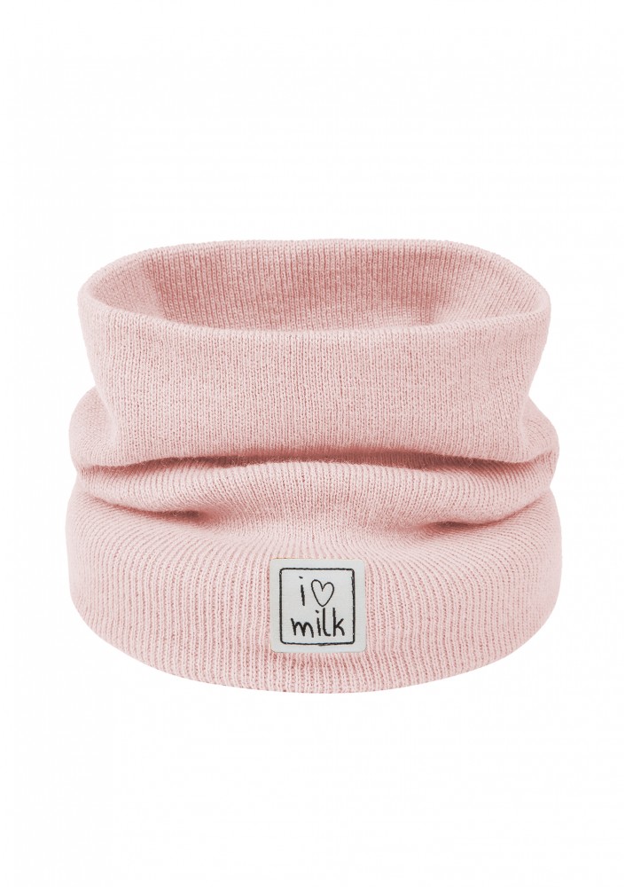 Kids powder pink knitted snood