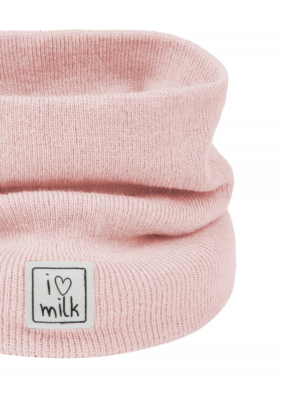 Kids powder pink knitted snood